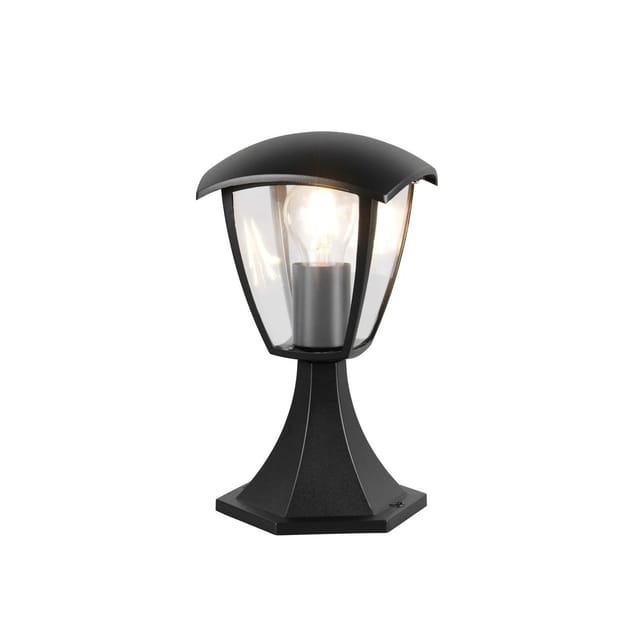 Außensockelleuchte Wegeleuchte Gartenleuchte Aluminium Schwarz E27 Ip44 H 30 Cm