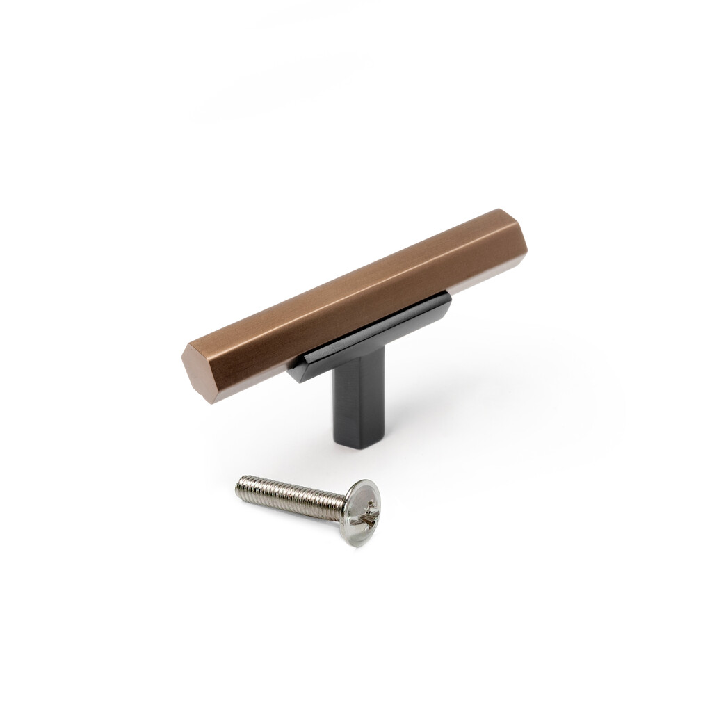Möbelknopf Patna L60mm Aluminium Bronze - Emuca - 9362808