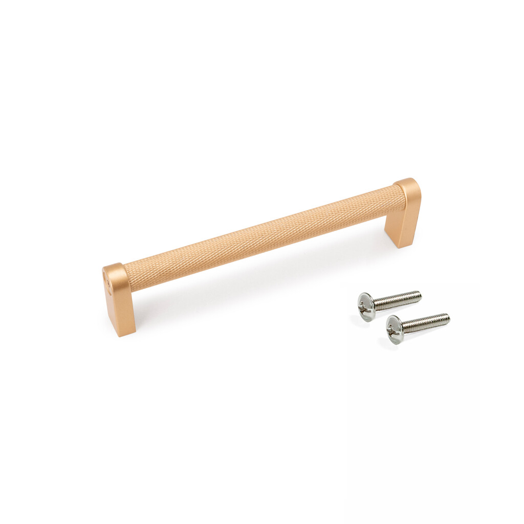 Möbelgriff Bergen L141mm Lochabstand 128mm Lackiertes Aluminium In Gold - Emuca - 9365410