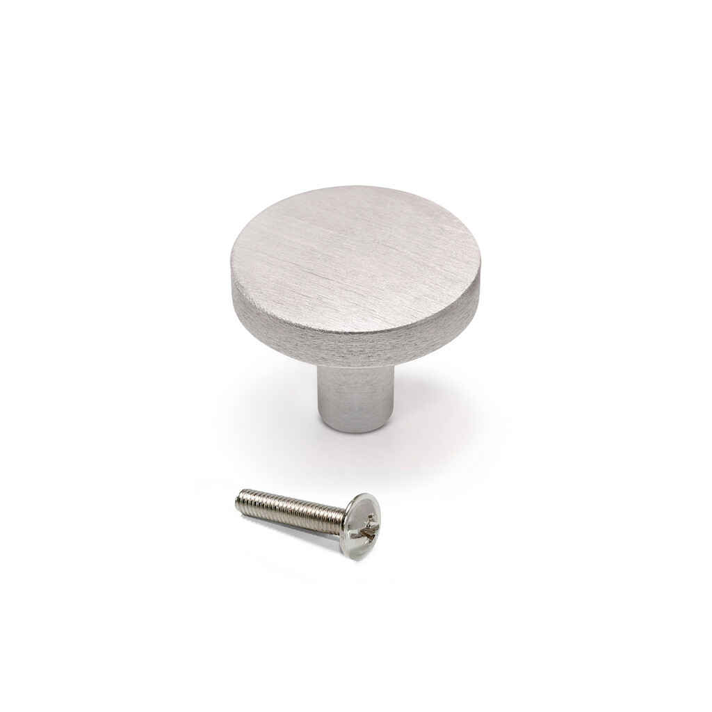 Möbelknopf Uppsala, Durchmesser 30 Mm, Aluminium Gebürsteter Edelstahl - Emuca - 9364169