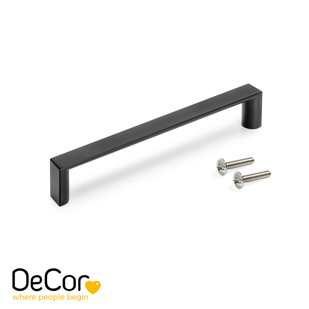 Griff Aldaia L135mm, Lochabstand 128mm Schwarz - Emuca - 9354014