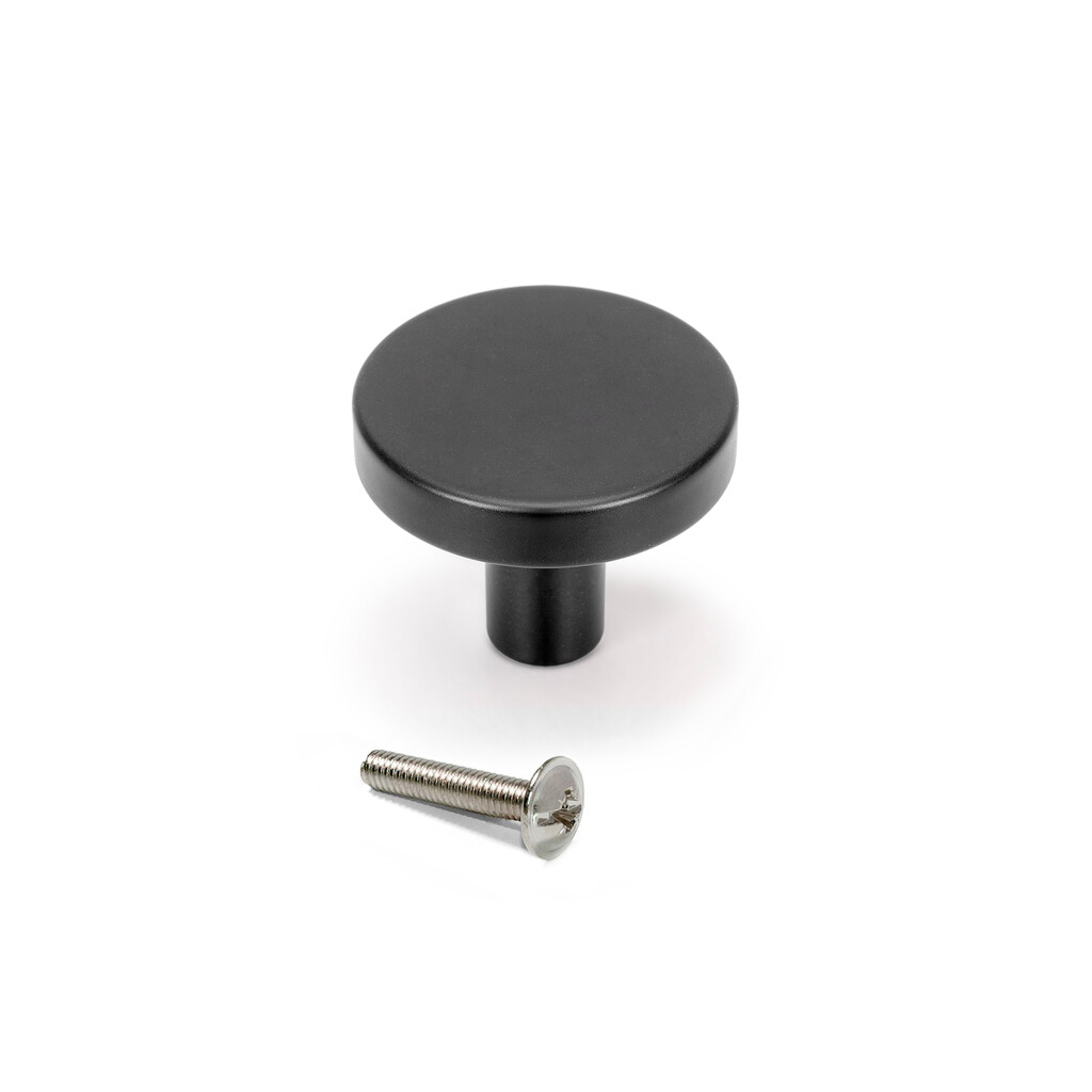Möbelknopf Uppsala, Durchmesser 30 Mm, Schwarzes Aluminium - Emuca - 9364114