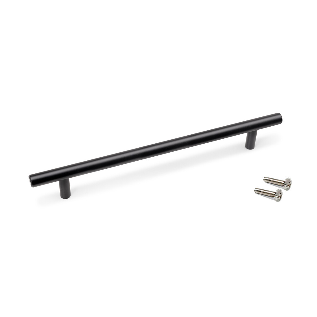 Griff Für Möbel Orlando L336mm Bohrabstand 256mm Stahl Schwarz Lackiert - Emuca - 9290214