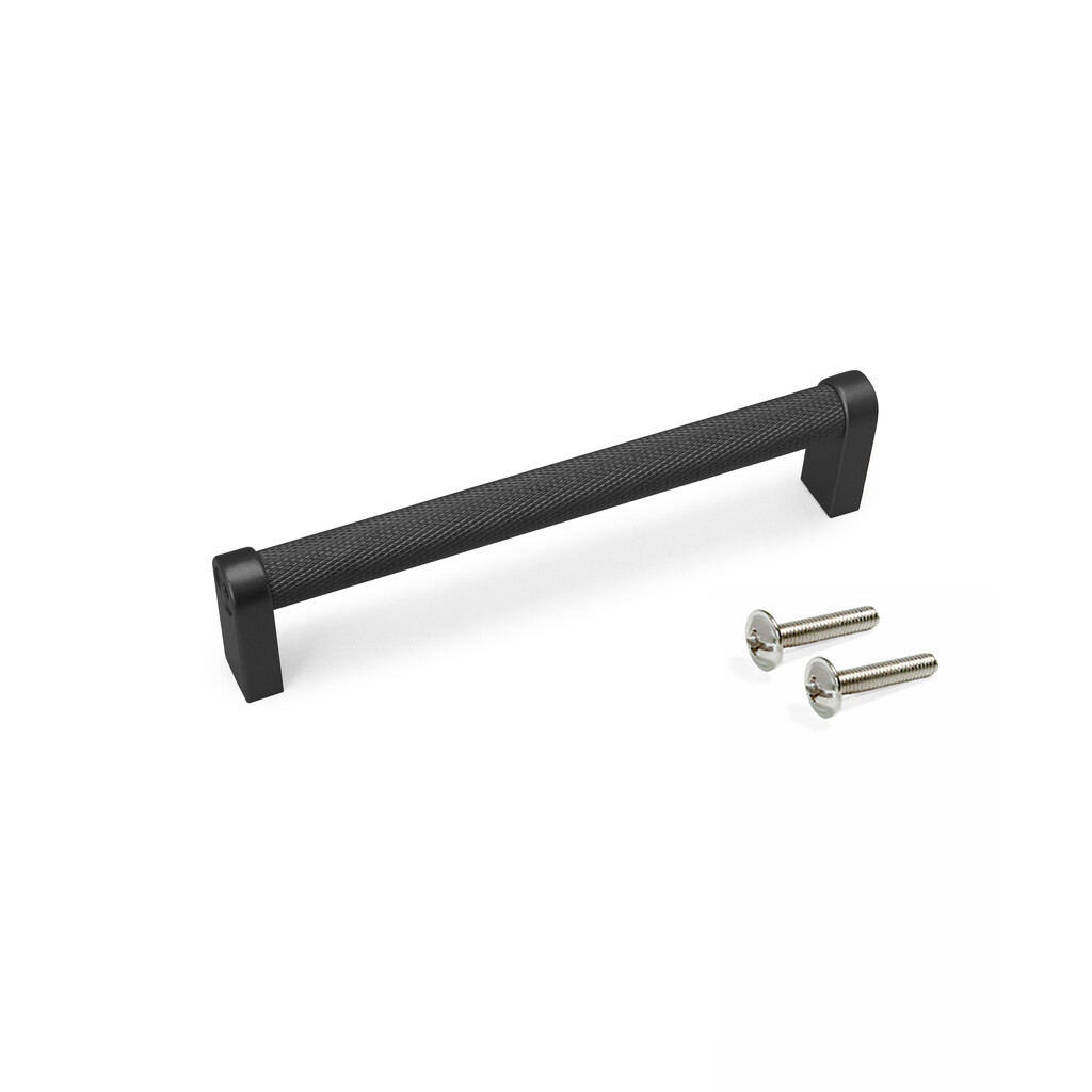 Griff Für Möbel Bergen L141mm Lochabstand 128mm Aluminium Schwarz Lackiert - Emuca - 9365414