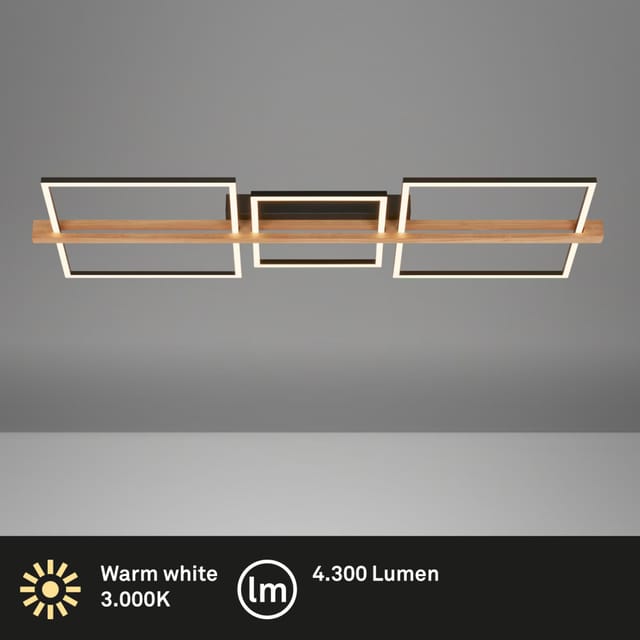 Briloner - Led Deckenlampe Holz Led Deckenleuchte Wohnzimmer Dimmbar Schlafzimmer Flur