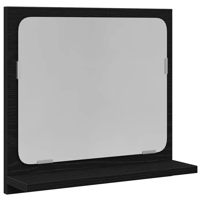 Vidaxl Badspiegel Schwarz Eichen-optik 40x10,5x37 Cm Holzwerkstoff