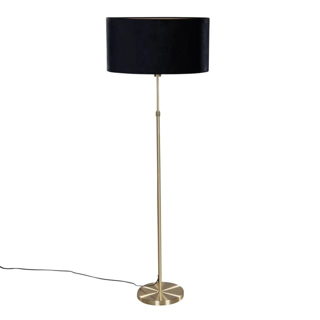 Stehleuchte Gold Mit Ovalem Samtschirm Schwarz 50 Cm - Parte