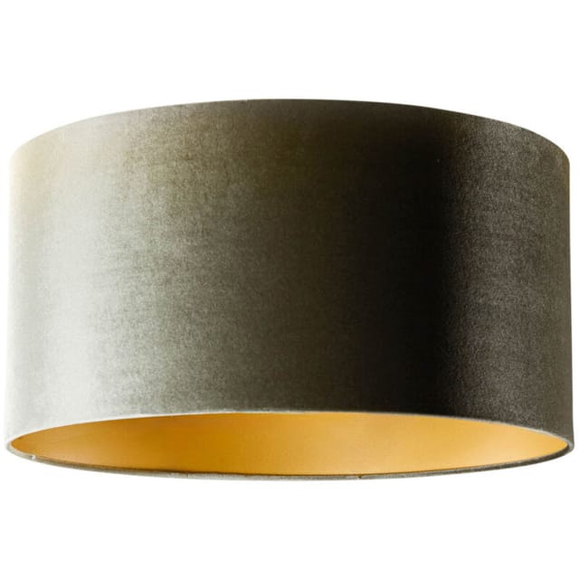 Samtlampenschirm Grün Mit Goldener Innenseite 50/50/25