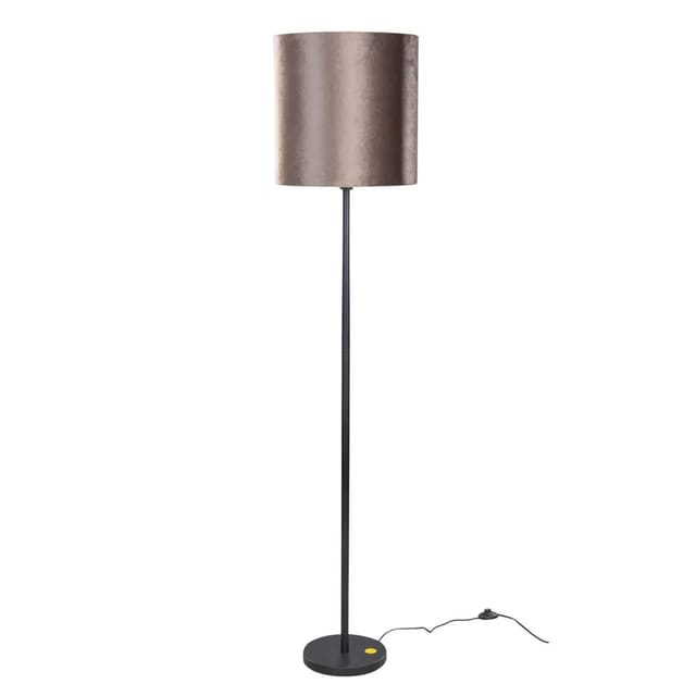 Stehleuchte Schwarz Mit Braunem Samt-schirm 40cm - Simplo