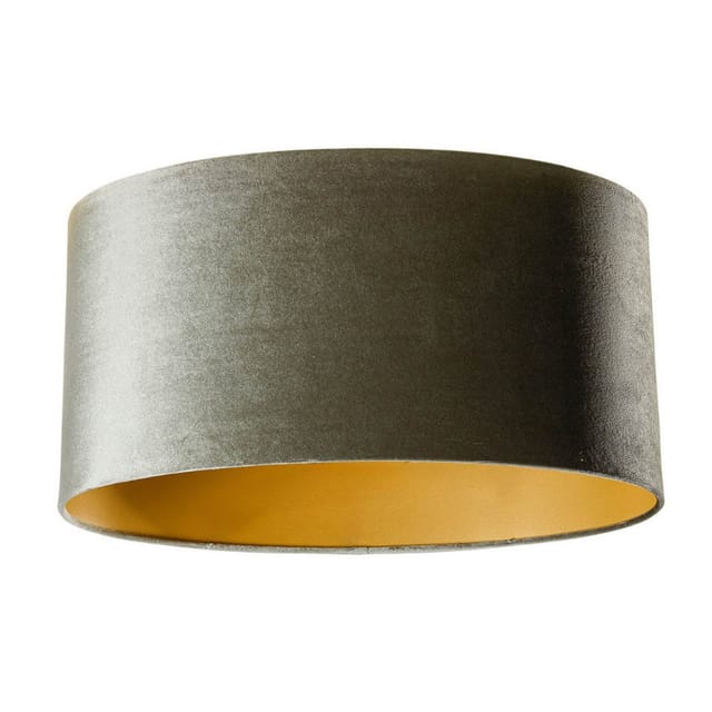 Samtlampenschirm Grün Mit Goldener Innenseite Oval 50/33/25