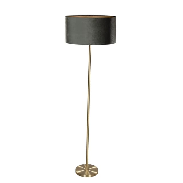 Stehleuchte Messing Mit Ovalem Samt-schirm Grün 50cm - Simplo