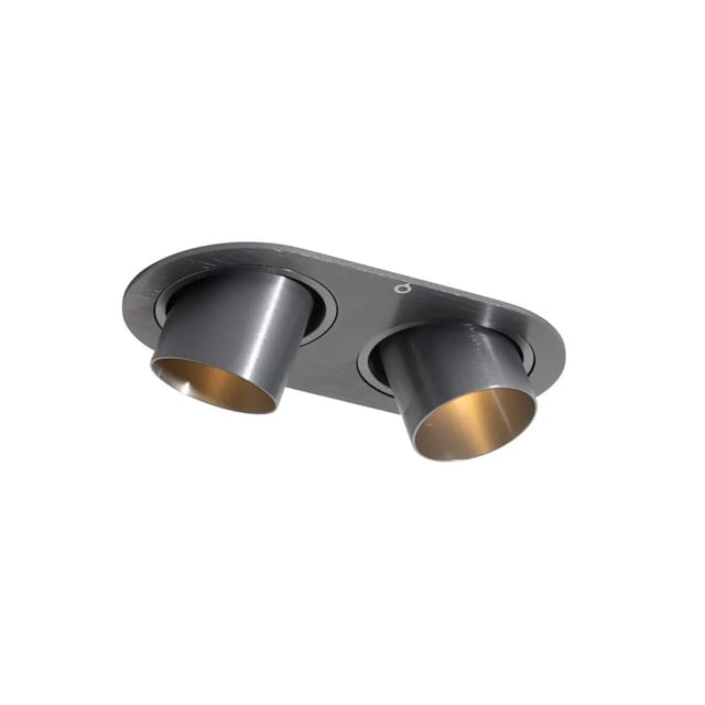 Runder Einbau-strahler Gunmetal Gu10 35mm Schwenkbar 2-flammig - Installa