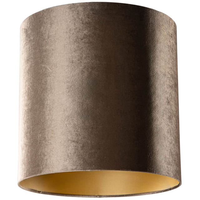 Samtlampenschirm Braun Mit Goldener Innenseite 40/40/40