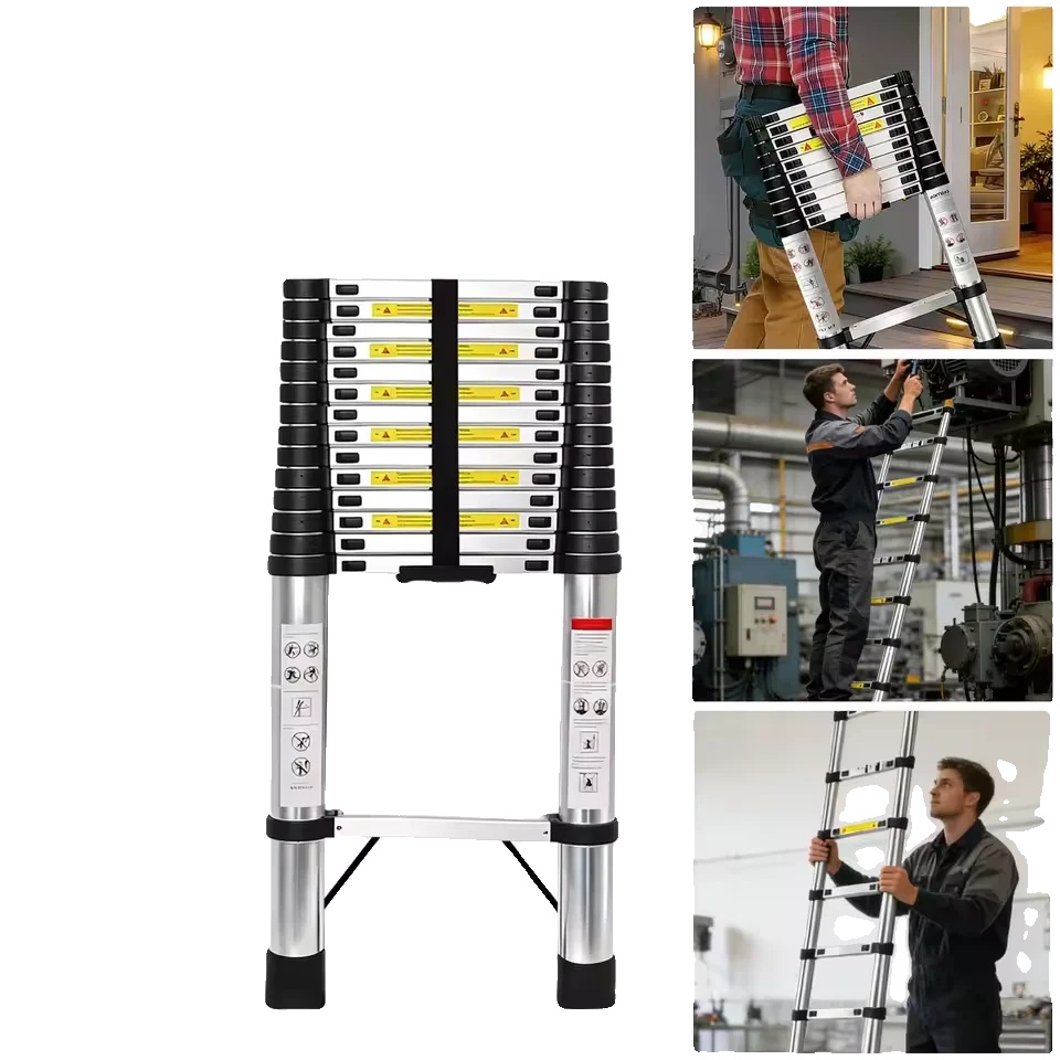 Robuste Teleskopleiter, Platzsparendes Design, 4,4 M