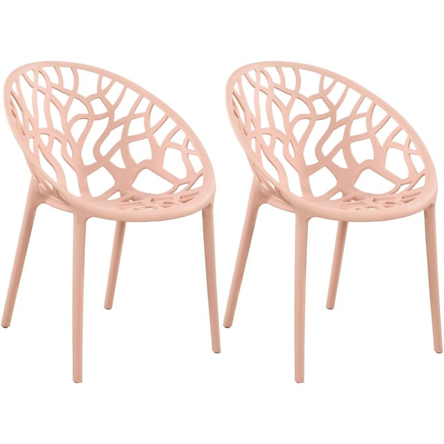2er Set Stapelbare Gartenstühle Hope Rosa