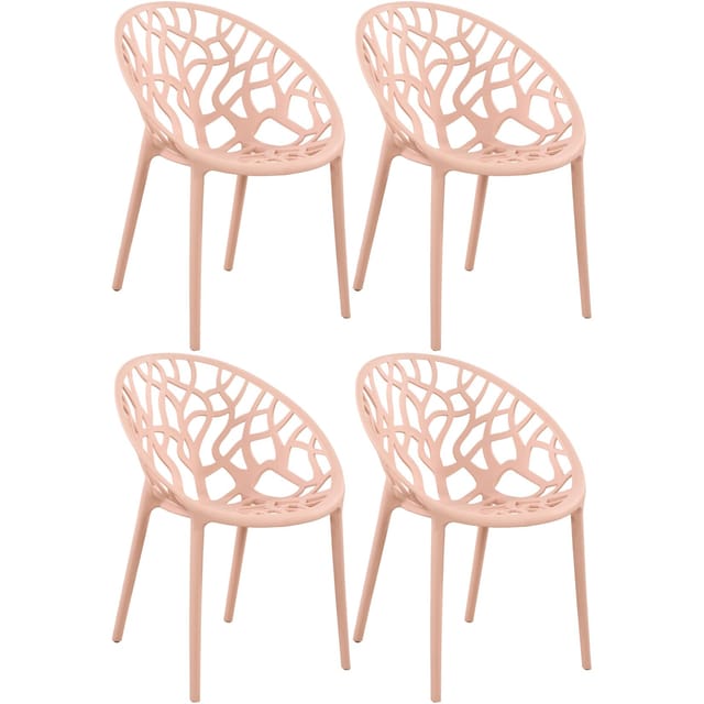 Clp - 4er Set Stapelbare Gartenstühle Hope Pfirsich