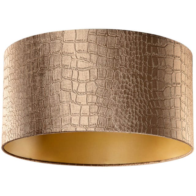 Samtlampenschirm Krokodil-design Mit Goldener Innenseite 50/50/25