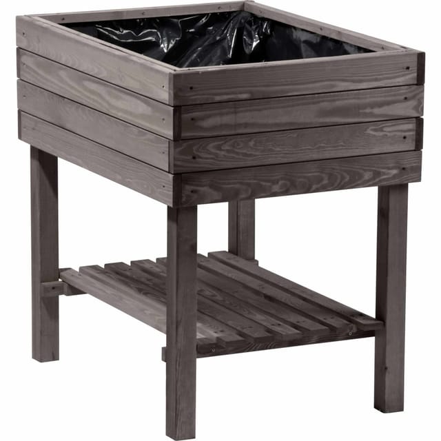 Dobar - Hochbeet Mit Ablageboden 80 X 58 X 80 Cm, Anthrazit Hochbeet