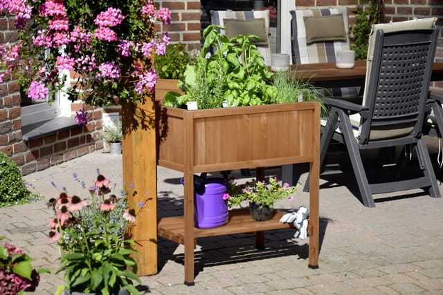 Dobar Hochbeet Mit Ablage, Braun Hochbeet