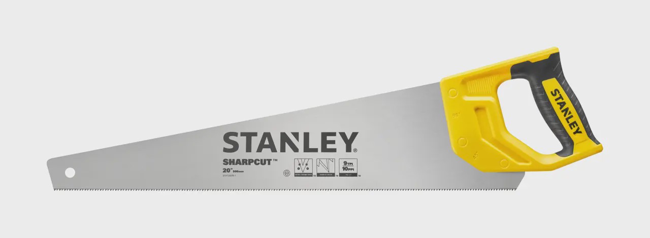 Hand-feinsäge Sharpcut™ 500 Mm, Feiner Schnitt, 9 Zähne/zoll - Stanley - Stht20375-1