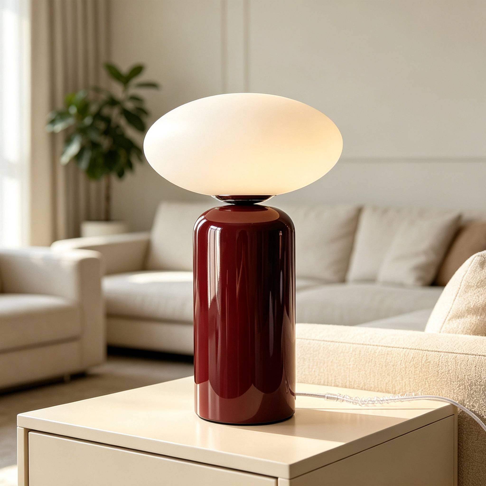 Sweeek - Tischlampe Für Indoor Keramik Und Glas Ø25cm