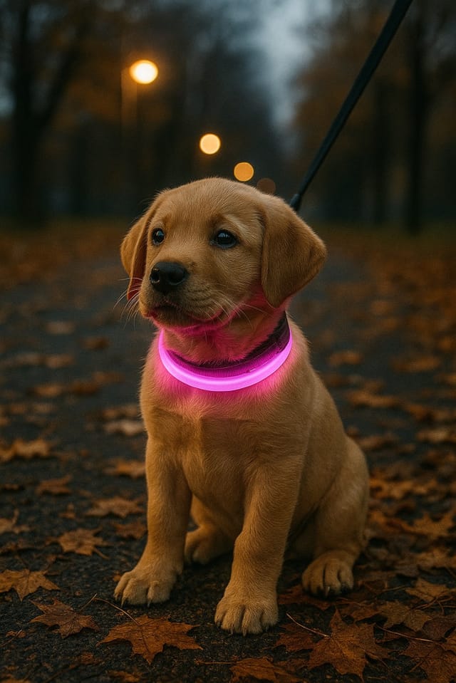 Nobby - Led Leuchthalsband Puppy Rosa Für Welpen Mit Kurzem Fell Leucht-/ Sicherheitshalsband