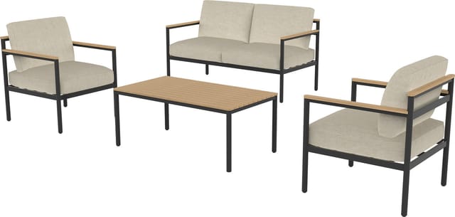 Primaster - Gartenmöbel-set Positano Holz/alu Lounge Set Gartenmöbel Sitzgruppe