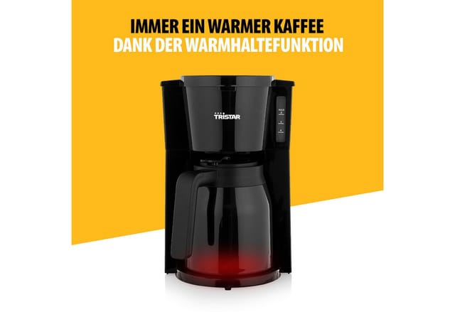 Tristar Kaffeemaschine Schwarz Fassungsvermögen Tassen=10 Isolierkanne, Warmhaltefunktion