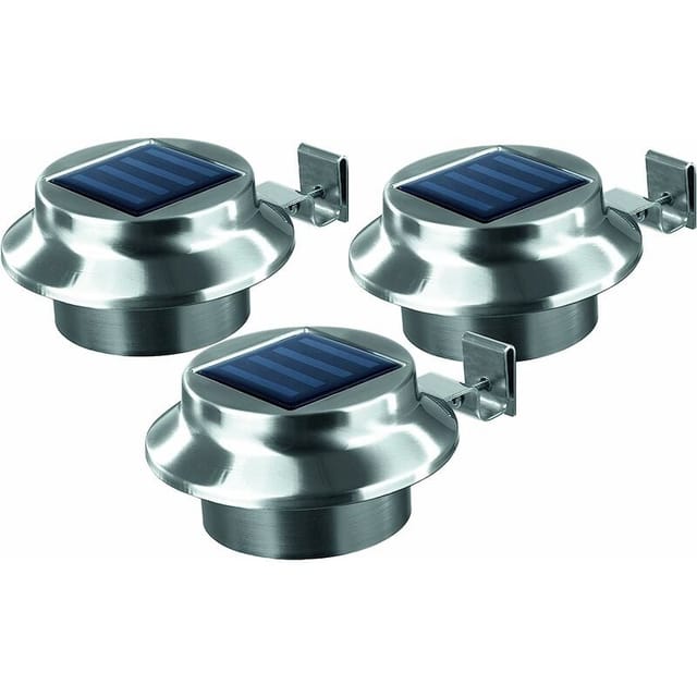 Solar-zaunleuchte, Zaunleuchte, Flurleuchte, 3-led-spülbeckenleuchte, Solar-wandleuchte, 3er-pack