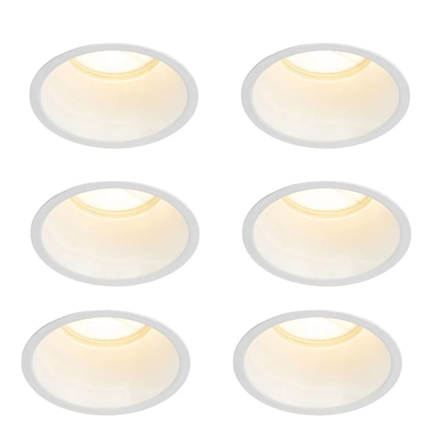 Set Mit 6 Einbaustrahlern Weiß Gu10 70mm Ip44 - Dept