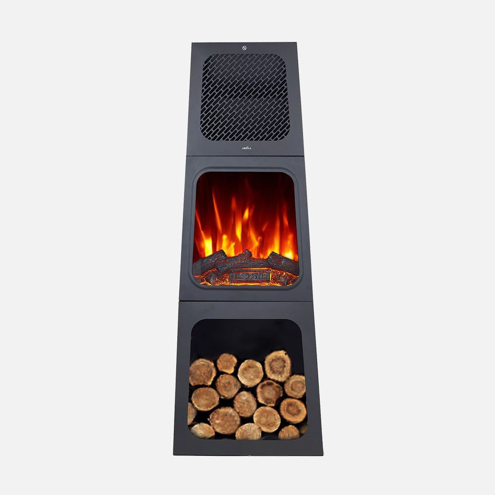 Keramischer Ptc-termoflügler Cornelius 1800 W Schwarz, 2 Leistungen, Flammenwirkung