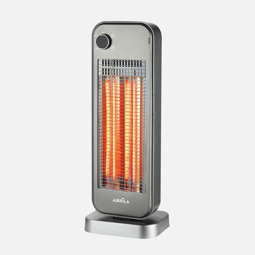 Kohle-elektroheizung Clayton 900w Silber/schwarz 2pot 2elem. Anti-kippsicherheit, Oszillierend 68,5x25x20cm