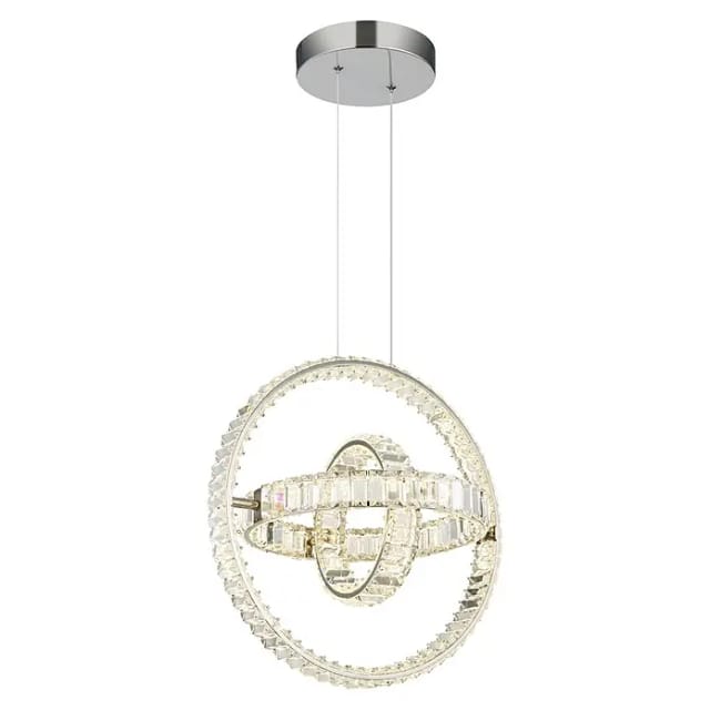 Kristallleuchte Hängeleuchte Pendellampe Led Fernbedienung Cct Dimmer Chrom Klar