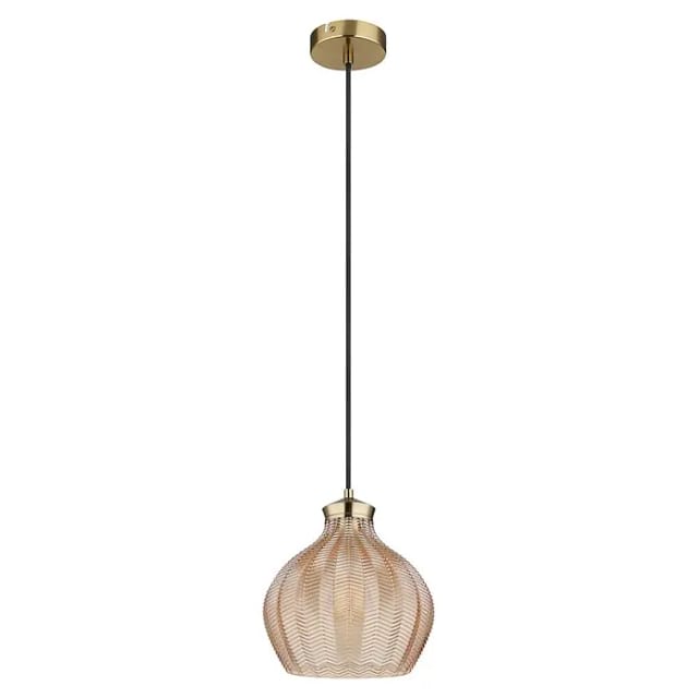 Pendelleuchte Hängelampe Deckenleuchte Esszimmerlampe Gold Glas Amber