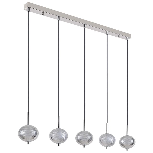 Esszimmerleuchte Hängelampe Pendelleuchte Led Kugeln Klar Cct Metall Verchromt