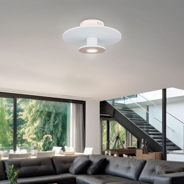Globo - Deckenlampe Deckenleuchte Wohnzimmerlampe Weiß 3 Stufenschalter Led D 38 Cm