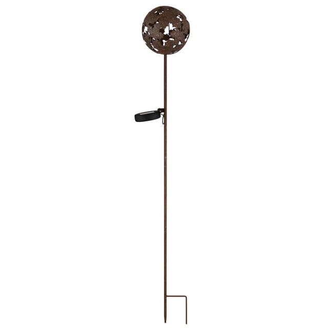 Led Solarlampe Erdspieß Gartendeko Ahornblätter Terrassenlampe Steckleuchte, Rostfarben, Warmweiß, Dxh 12 X 91,5 Cm