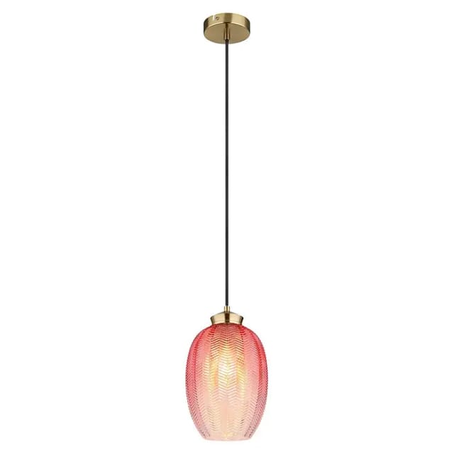 Pendelleuchte Hängelampe Deckenleuchte Esszimmerlampe Gold Glas Brombeefarbe