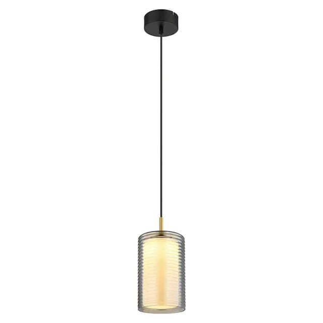 Pendelleuchte Hängelampe Led Deckenlampe Esszimmerlampe Glas Rauchfarbe Messing