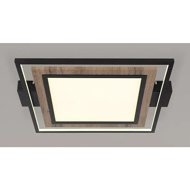 Globo - Deckenlampe Deckenleuchte Wohnzimmerlampe 3 Stufen Holzoptik Led Esszimmerlampe