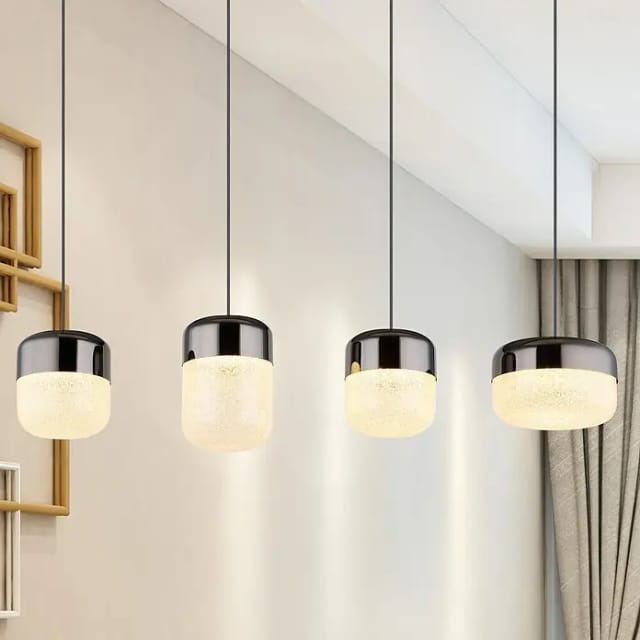 Pendelleuchte Hängelampe Deckenlampe Led Esszimmerleuchte Glas Graphit Kristalle