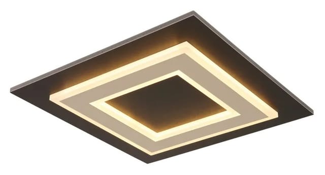 Led Deckenlampe Wohnzimmerlampe Deckenleuchte Panel Aufbau, Mdf Kunststoff Metall, 24w 680lm Warmweiß, Lxbxh 32x32x5,5 Cm