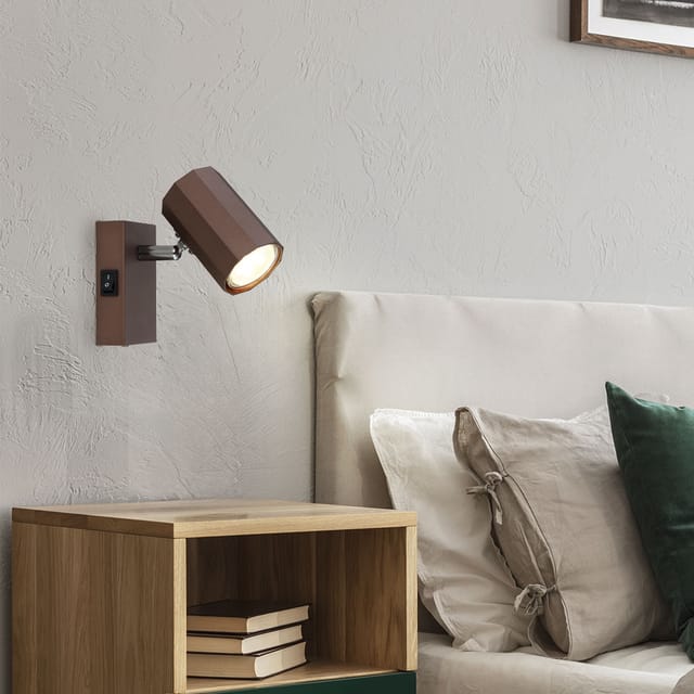 Globo - Wandstrahler Wandlampe Wandleuchte Verstellbar Schlafzimmerlampe Bronze H 14 Cm
