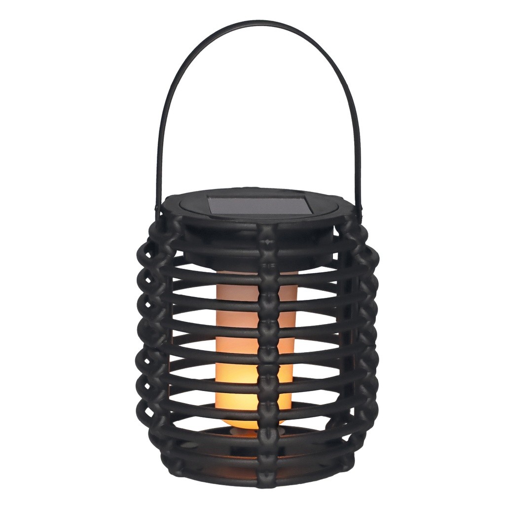 Solarlicht Mit Led 0,2 W, Warmes Licht 1800 K, Schwarz