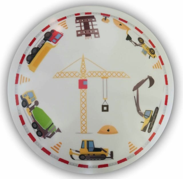 Coole Deckenlampe Mit Baustellen Motiv Fürs Kinderzimmer, Bunt Ø 35cm
