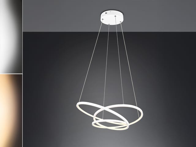 Trio - Moderne Dimmbare Led Pendelleuchte Darvin In Weiß, Breite 64cm