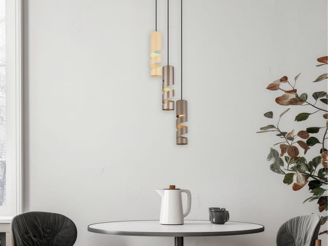 Meinewunschleuchte - Moderne Led Cluster Pendelleuchte 3-flammig Aus Metall In Coffee Tönen, Ø 28cm