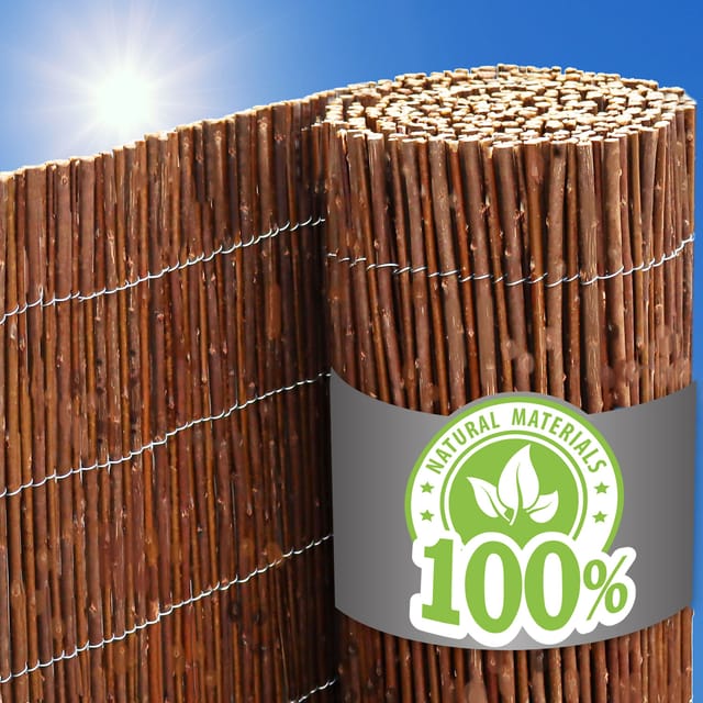 Urfence - 100x600 Balkon Sichtschutz Gartenzaun Weidenzaun - Garten Sichtschutzmatte Weide