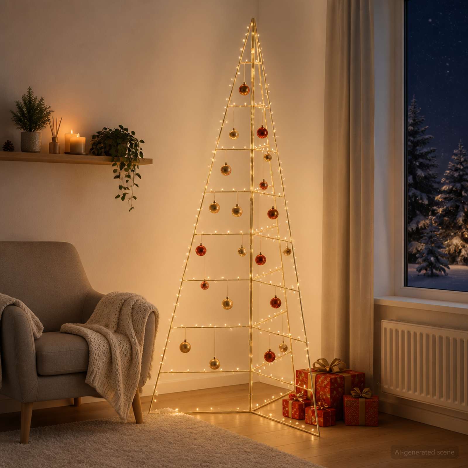 Vidaxl Metal Christmas Tree Kuopio 210 Cm Steel Gold
