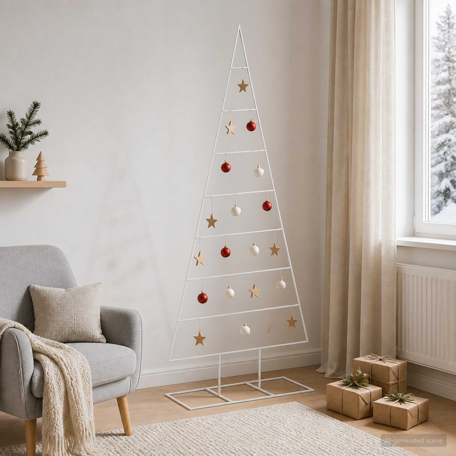 Vidaxl Metal Christmas Tree With Triangle Stand Kuopio 180 Cm Steel